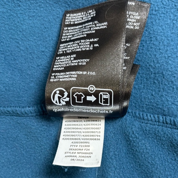 The North Face Mens Large Full Zip Fleece Jacket Blue Black Hiking Outdoor - Picture 5 of 9